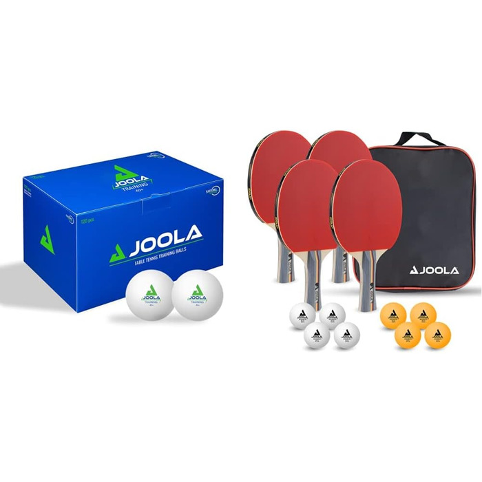 М'ячі для настільного тенісу JOOLA для тренувань 40 мм діаметром преміум-класу, 120 шт. (120 шт. білого кольору, комплект з набором для настільного тенісу-54825)