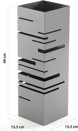 Підставка для парасольки Versa Stripes для входу, кімнати або передпокою, сучасний тримач для парасольки, розміри (В x Д x Ш) 49 x 15,5 x 15,5 см, метал, колір сірий