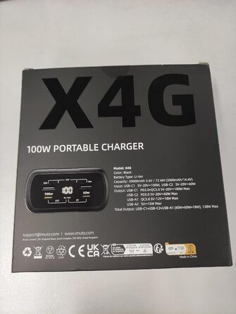 Вт, 20000 мАг Power Bank Швидка зарядка PD3.0 Зовнішній акумулятор мобільного телефону Портативний зарядний пристрій з 4 портами Цифровий дисплей X4G-Silver, 100