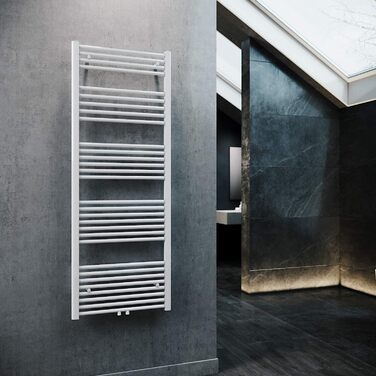 Елегантний радіатор для ванної кімнати 1600x600 мм, білий, з середнім підключенням, сушка для рушників. Без мультиблоку