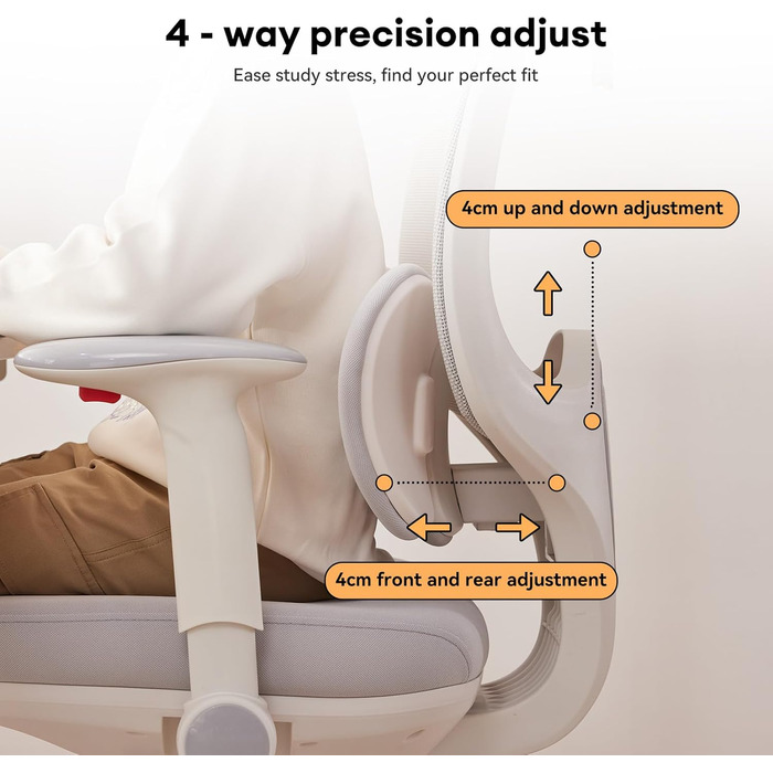 Крісло офісне MUSSO T30 ергономічне, регульоване, сітка, сіре