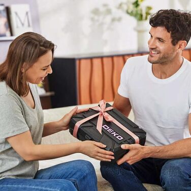 Набір інструментів DEKO 126 предметів в кейсі: професійний набір для дому, офісу та саду, рожевий