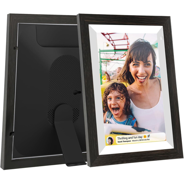 Цифровий фоторамка Cytem 10.1 дюйма | Wi-Fi, FrameO Software, 32GB, Сенсор руху, Автоматичне повороту, IPS 16:10, Touchscreen, Коричневе дерево