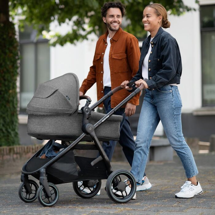 Дитяча коляска 3 в 1 Maxi-Cosi Zelia S Trio Grey з автокріслом CabrioFix S i-Size, 0-4 роки, до 22 кг, компактна, складна, з аксесуарами та пеленальною сумкою