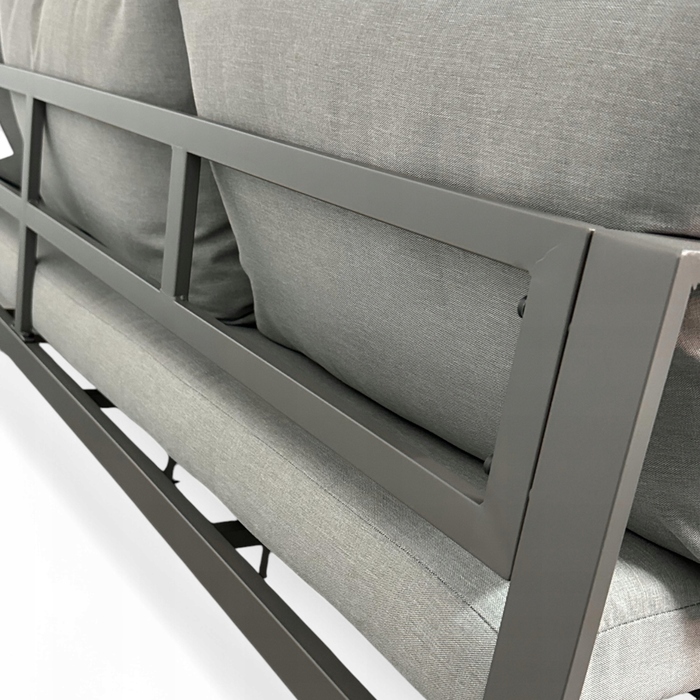 Комплект садових меблів зі сталі, сірий, 5 предметів