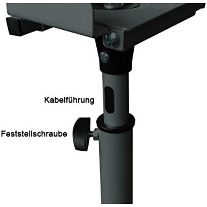 Підставка для колонок з металу, 2 шт. - регульована висота, з кабелепроводом, чорний колір, модель BS16B