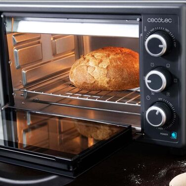 Мультифурна Cecotec Bake&Toast 1090 Black: 1000 Вт, 26 л, таймер, регулювання температури до 230ºC, решітка-гриль, лопатка, комплект