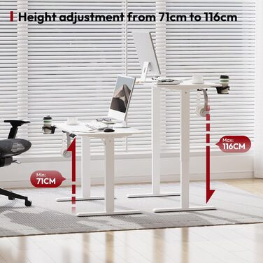 Регульований стіл Sanodesk 110x60 см: електричний, з пам'яттю, ергономічний, для комп'ютера