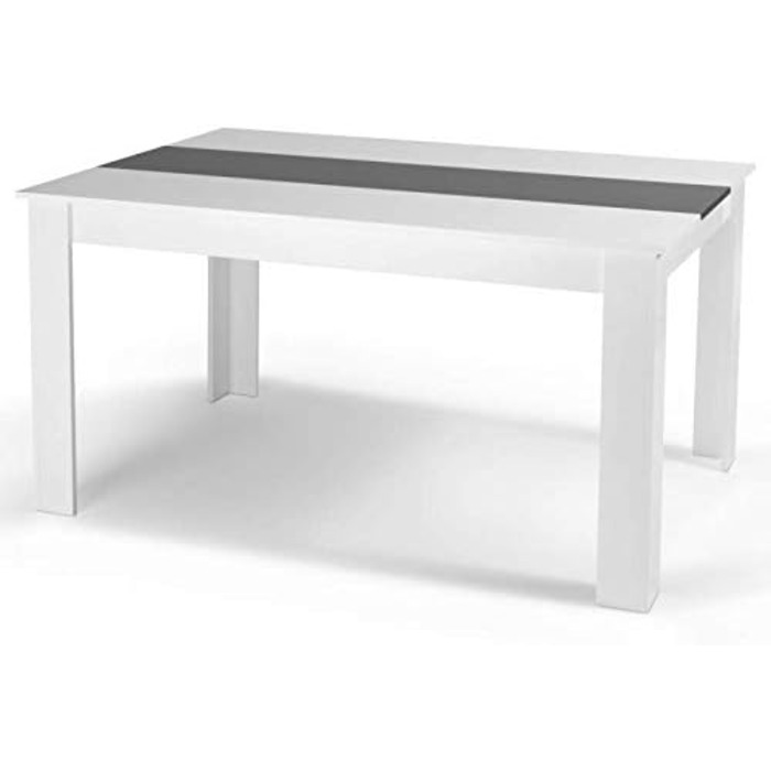 Обідній стіл Georgia прямокутний білий та сірий на 8 осіб 160 x 90 см