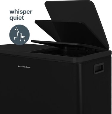 Сміттєвий бак Les Collectionneurs Sensor №1012, 69л, 3 відсіки (47+11+11л), автоматичне відкривання, інфрачервоний датчик, тиха кришка, дизайн (чорний)