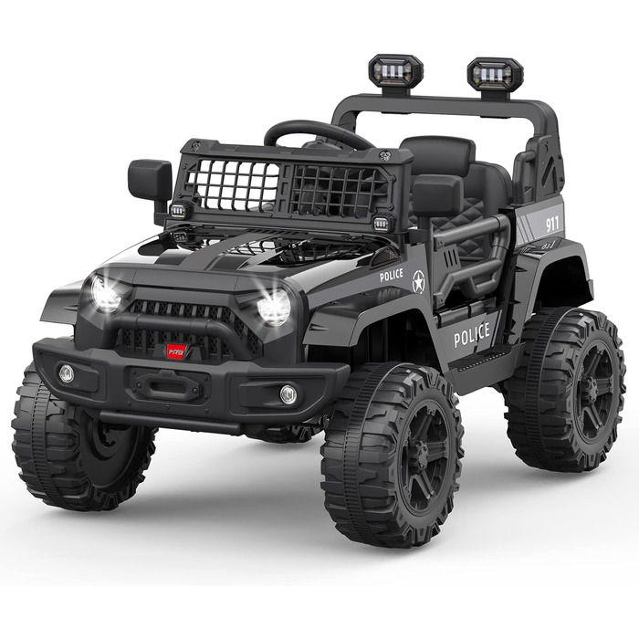 Дитячий електромобіль 12V з пультом, амортизацією, LED, Bluetooth, 2 швидкості, для дітей 3-8 років (білий/чорний)