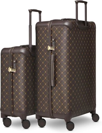 Набір валіз Lazarotti Palermo 2 шт. (S 55 см + L 79 см) | Легкі, гібридні, з логотипом та захистом кутів | 4 колеса, TSA-замок | Для жінок та чоловіків (Колір: Dark Brown)