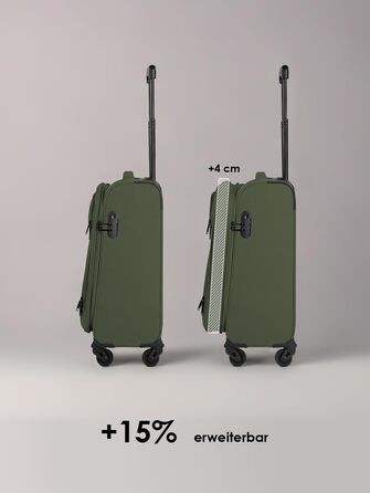 Набір валіз Smartbox 3-в-1 для жінок та чоловіків | Легкі та міцні валізи-ролики, якісний softcase, 4 колеса та кодовий замок | Розширювані | Колір: Slate-green (S 56 см)