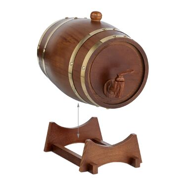 Дерев'яна бочка Relaxdays, об'єм 2,2 літра