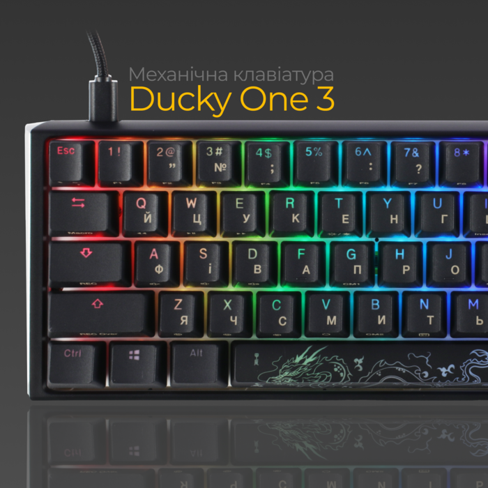 Механічна клавіатура Ducky One 3 Mini Cherry MX Brown RGB Black UA