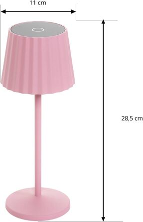 Lindby LED акумуляторна бездротова настільна лампа з датчиком дотику, рожева, IP54 (для внутрішнього та зовнішнього використання)