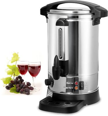 Глювайнер Cecaylie з нержавіючої сталі, 8 л, з термостатом та краном