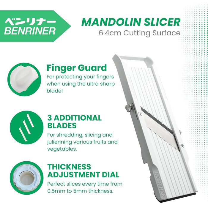 Набір для нарізання овочів Benriner, кремовий колір, старіша версія з підносом