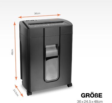 Шредер для паперу Peach Partikelschnitt PS500-70: 16 листів, 18 літрів, P-4, 30 хв безперервної роботи, 2000 аркушів, DSGVO, 4 x 38 мм