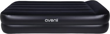 Надувний матрац-ліжко AVENLI для 2 осіб з інтегрованим насосом, самонадувний, висока ліжкомісць, з флокеним покриттям, 195x96x46 см (для кемпінгу та дому)