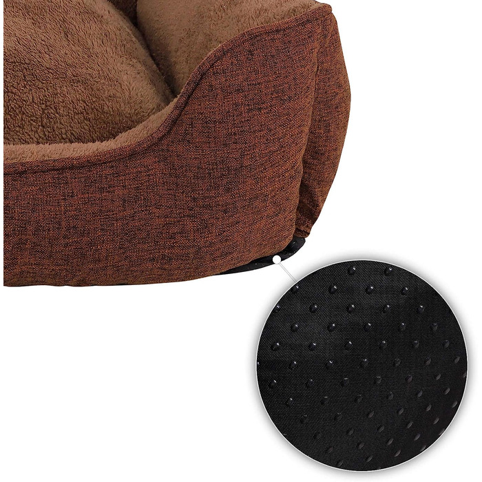 Підстилка для собак lionto строката подушка для собак чохол для кошика для собак знімний, (S) 75x60 см коричневого кольору