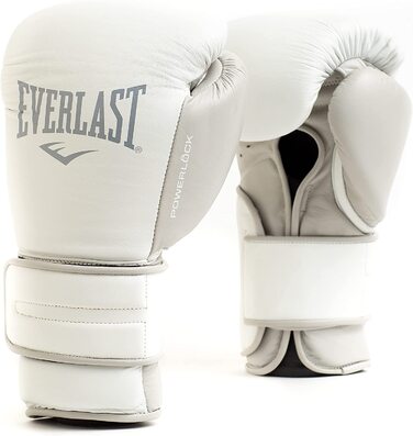 Боксерські рукавички унісекс Everlast для дорослих Powerlock 2 тренувальні рукавички, (білий, 12 унцій)