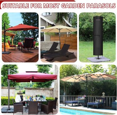 Захисний чохол для парасольки/перголи LAMUNI, 240x58/58 см, водонепроникний, для парасольки 3-5 м, зимовий захист
