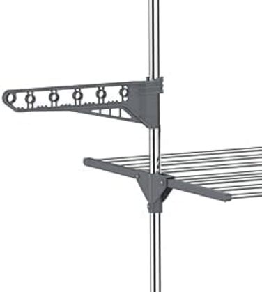 Сушильна стійка Hyfour, 4 рівні, складний, компактний, з полицею для взуття, нержавіюча сталь, зручне зберігання, сірий