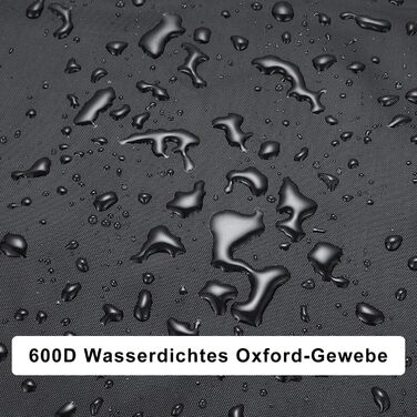 Чохол для парасольки OKPOW 3м: водовідштовхуючий, 600D, з блискавкою, захист від сонця, вітру та снігу, 190см×30/50см, чорний