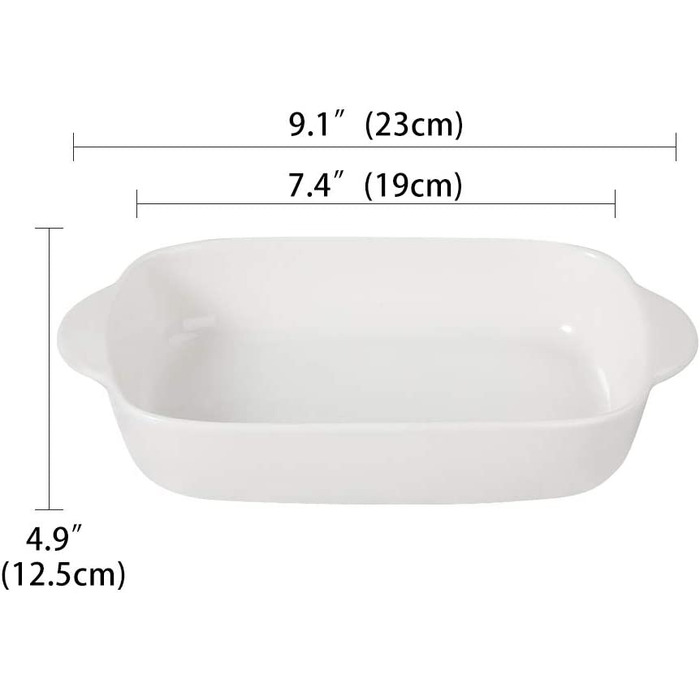 Біла маленька форма для випічки лазаньї прямокутна керамічна форма для випічки 1 людина