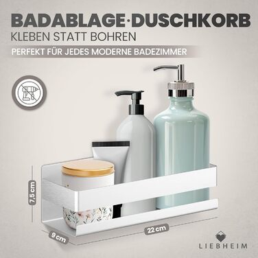 Поличка для душу без свердління, органайзер для ванної кімнати, полиця для душу, срібляста поличка з алюмінію