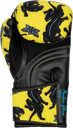 Боксерські рукавички Benlee зі штучної шкіри та Текстилю Panther Gloves (жовті / чорні / сині, 10 унцій)