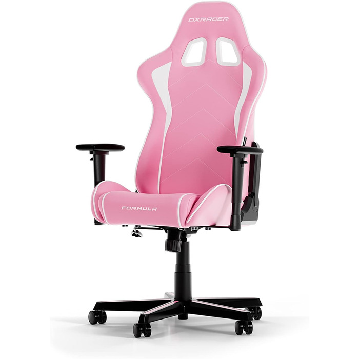 Ігрове крісло DXRacer FORMULA L ПВХ шкіра (рожевий/білий)