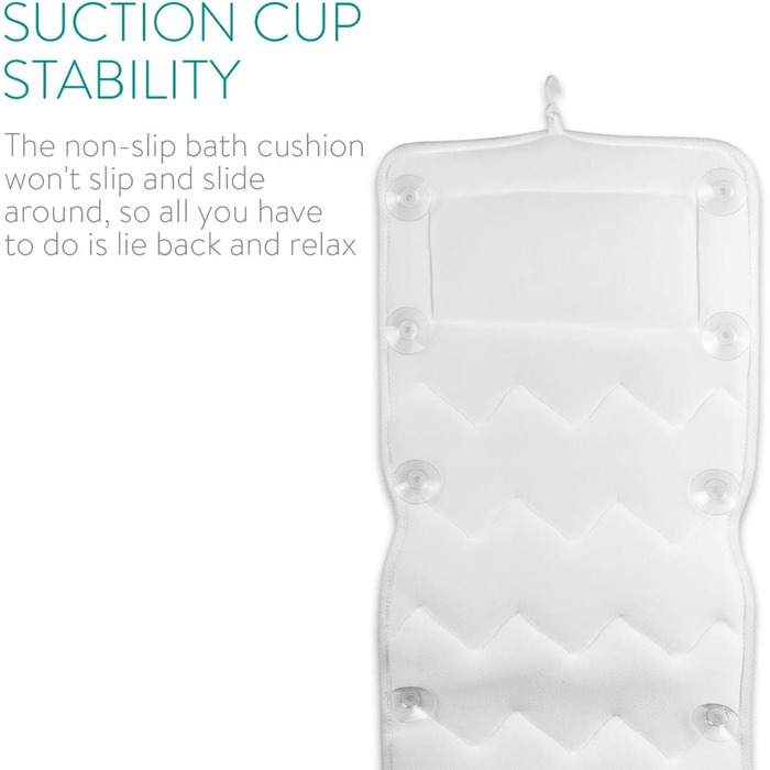 Набір для ванни Navaris: килимок та подушка для ванни - 125x42 см, білий