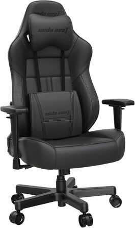 Крісло ігрове Anda Seat Dark Demon Dragon для дорослих – ергономічне крісло для геймерів з підлокітниками 4D, високою щільністю піни, подушкою для попереку, чорне