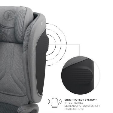 Автокрісло Kinderkraft UNITY 2 i-Size, 100-150 см, 3,5-12 років, сірий (Gray), регульована підголовник, AIR FLOW