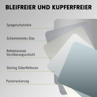 Дзеркало для ванної кімнати LED 40x60 см з підсвіткою, сенсорне керування, 3 кольори світла, IP67, A++, для ванної/вітальні