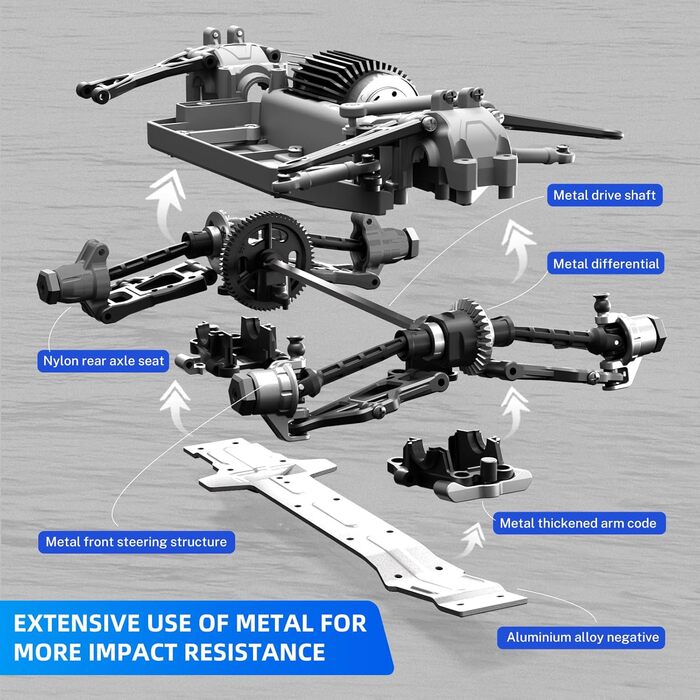 RC Автомобіль YONCHER 18101 1:18 4WD, 40 км/год, для дітей та дорослих, позашляховик, монстр-трак, 2 акумулятори, 70+ хв роботи