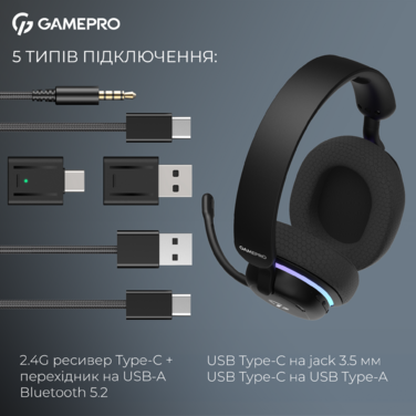 Бездротова ігрова гарнітура GamePro Asgard Bragi (HSW250B)