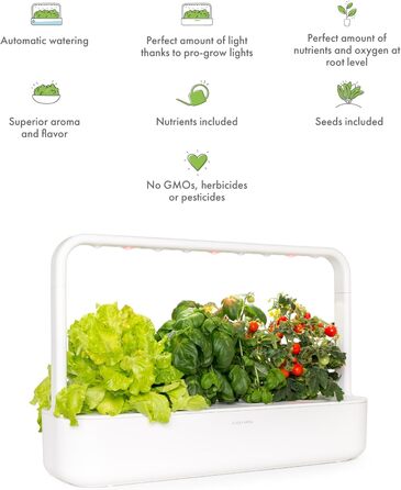 Click and Grow Indoor Garten: Розумний сад для вирощування зелені вдома з LED, 9 капсул (Бежевий)