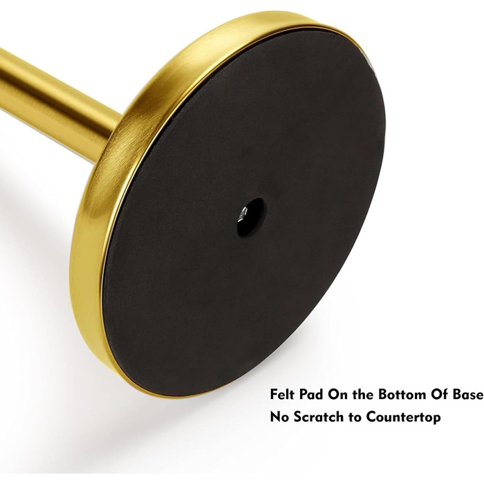 Тримач для паперових рушників на стільницю з обважченою основою, нержавіюча сталь, золото