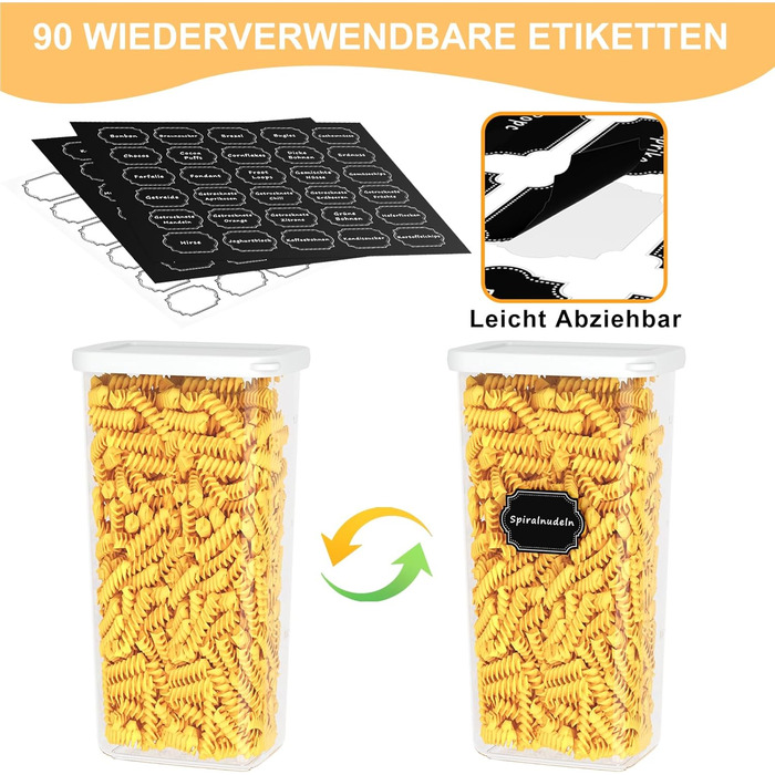 Герметичні контейнери для зберігання продуктів з кришкою (12 шт., до 1,8 л)