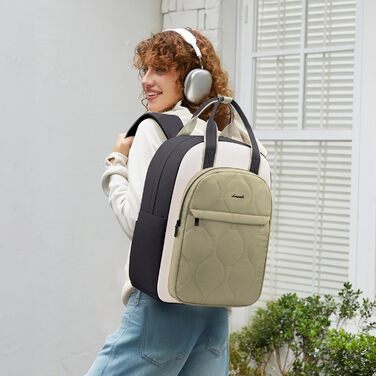 LOVEVOOK Рюкзак для жінок, рюкзак для ноутбука, шкільний рюкзак для підлітків, легкий рюкзак з підкладкою, великий робочий/навчальний рюкзак, елегантний рюкзак для університету, подорожей (B-бежевий, 15.6 дюймів)