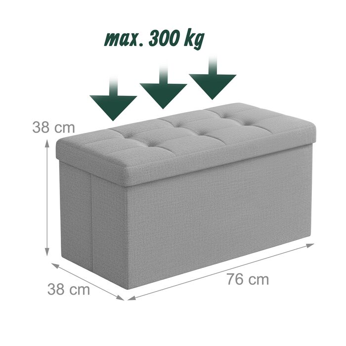 Relaxdays Складний табурет на 80 літрів з МДФ