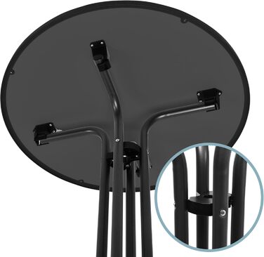 Стіл Beautissu розкладний Ø 70 см білий Bellini – стійкий, вологостійкий, легко збирається. Підходить для вулиці, відпочинку, вечірок. Діаметр 70 см, висота 60/80 см.