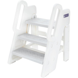 Дитячий тривалий стільчик Funecho: регульована висота, безпечні сходинки, антиковзаюча поверхня, пластик, сірий