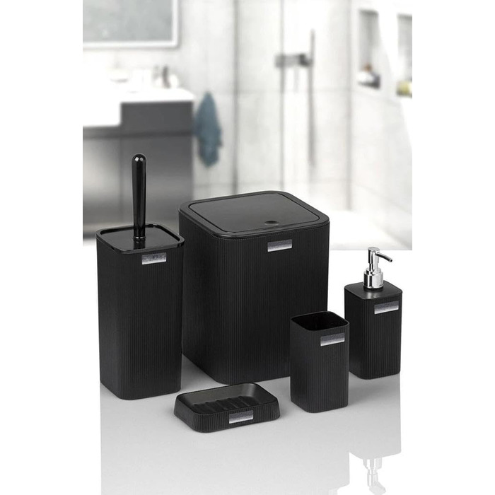 Набір аксесуарів для ванної кімнати розкішний сучасний набір для ванної кімнати (набір з 5 предметів, чорний)