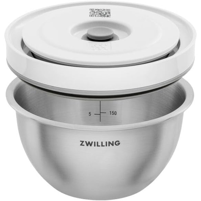 Набір ZWILLING Fresh & Save: контейнери для зберігання продуктів з вакуумним насосом, 9 шт., нержавіюча сталь, M-18 см, L-24 см