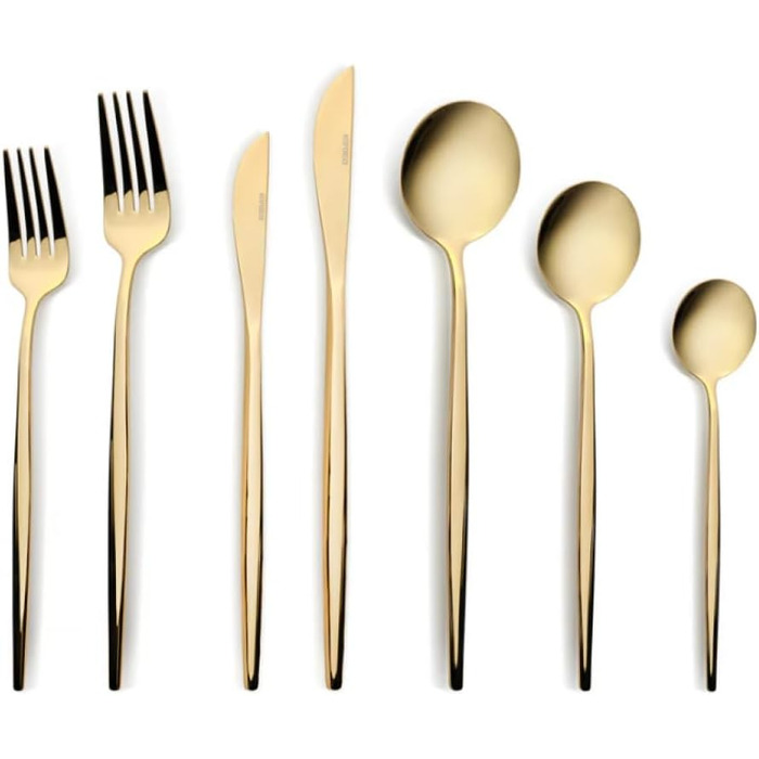 Набір столових приборів Karaca Elegance (84 шт.) з нержавіючої сталі, для посудомийної машини, Orion Gold