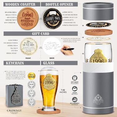 Пивний келих з гравіюванням 570 мл, 50 років, Персоналізований подарунок для чоловіка/тата на День народження, Декор